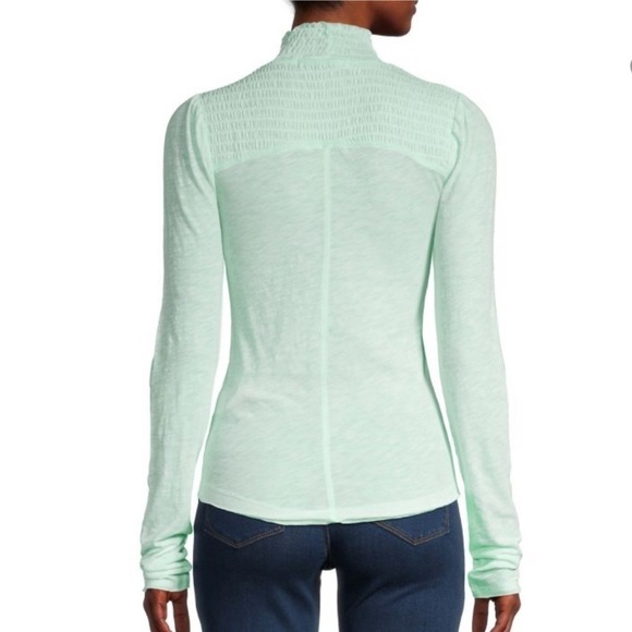 NWT Free People Iced Aqua Long Sleeve Turtleneck Top - Picture 2 of 14